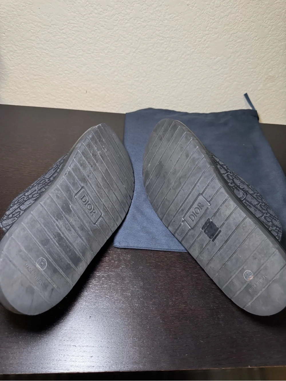 Dior Black Logo Jacquard Slip-On Clog Loafers